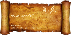 Mohr Jenő névjegykártya