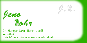 jeno mohr business card