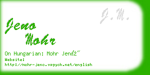 jeno mohr business card